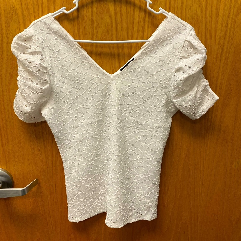 Express. White eyelet blouse.